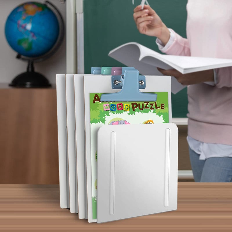 Acrimet 4-Section Vertical Metal File Sorter, Desktop File Organizer for Papers, Folders & Documents, Space-Saving Office Organizer, White - Image 5